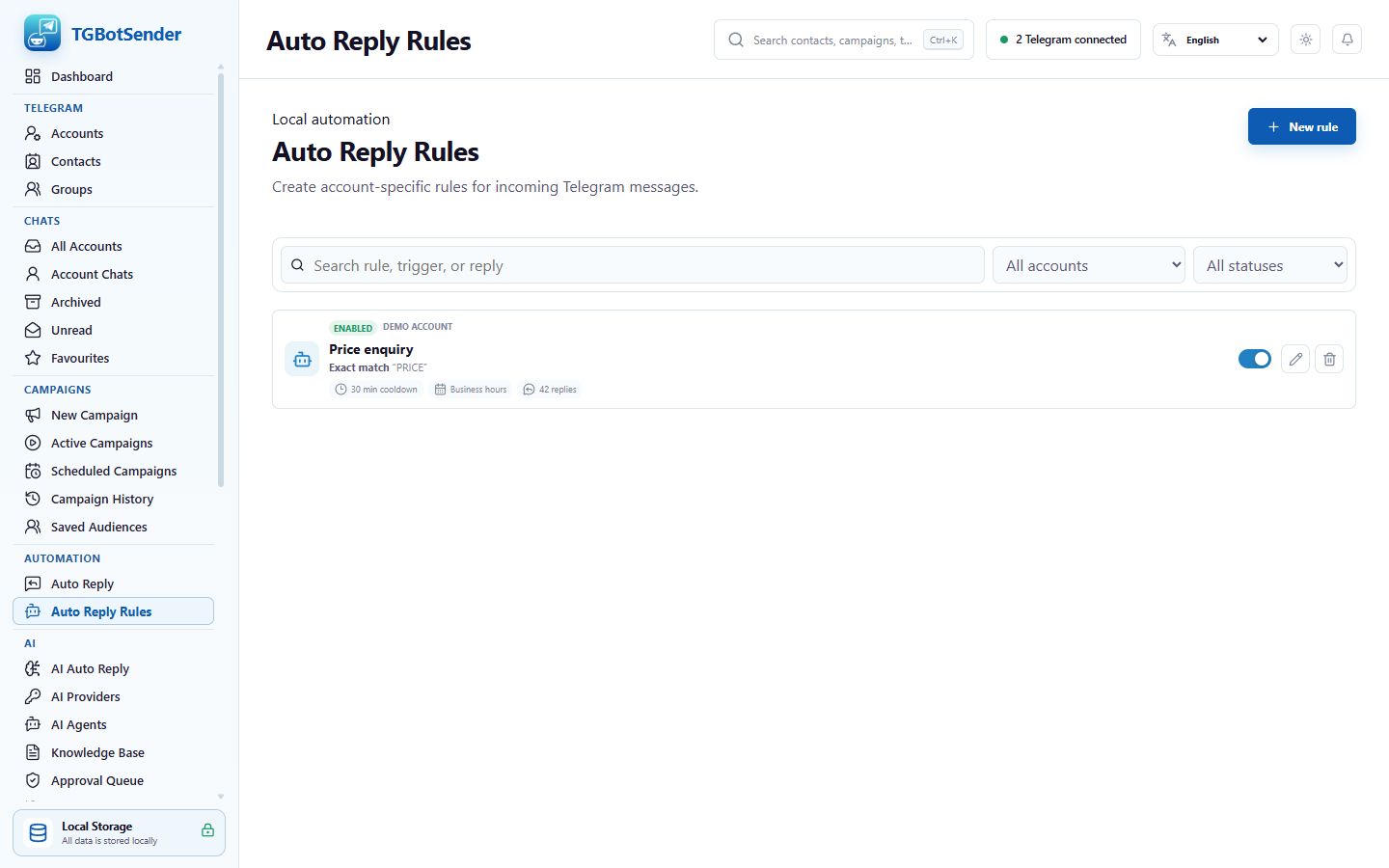Auto Reply rules