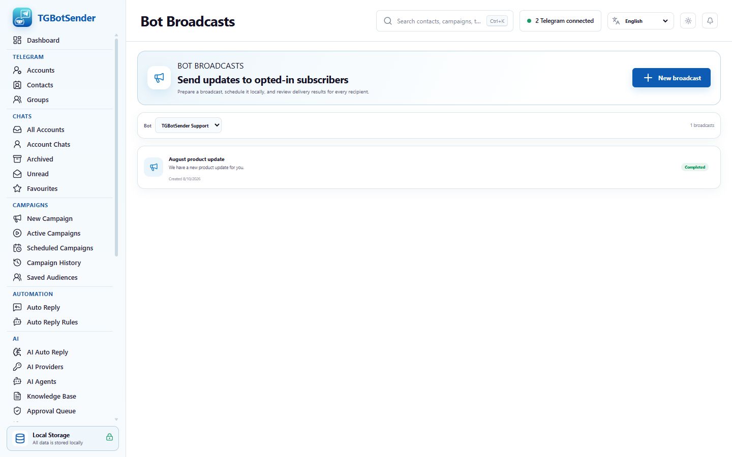 Bot broadcasts