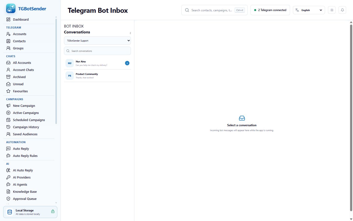 Bot inbox
