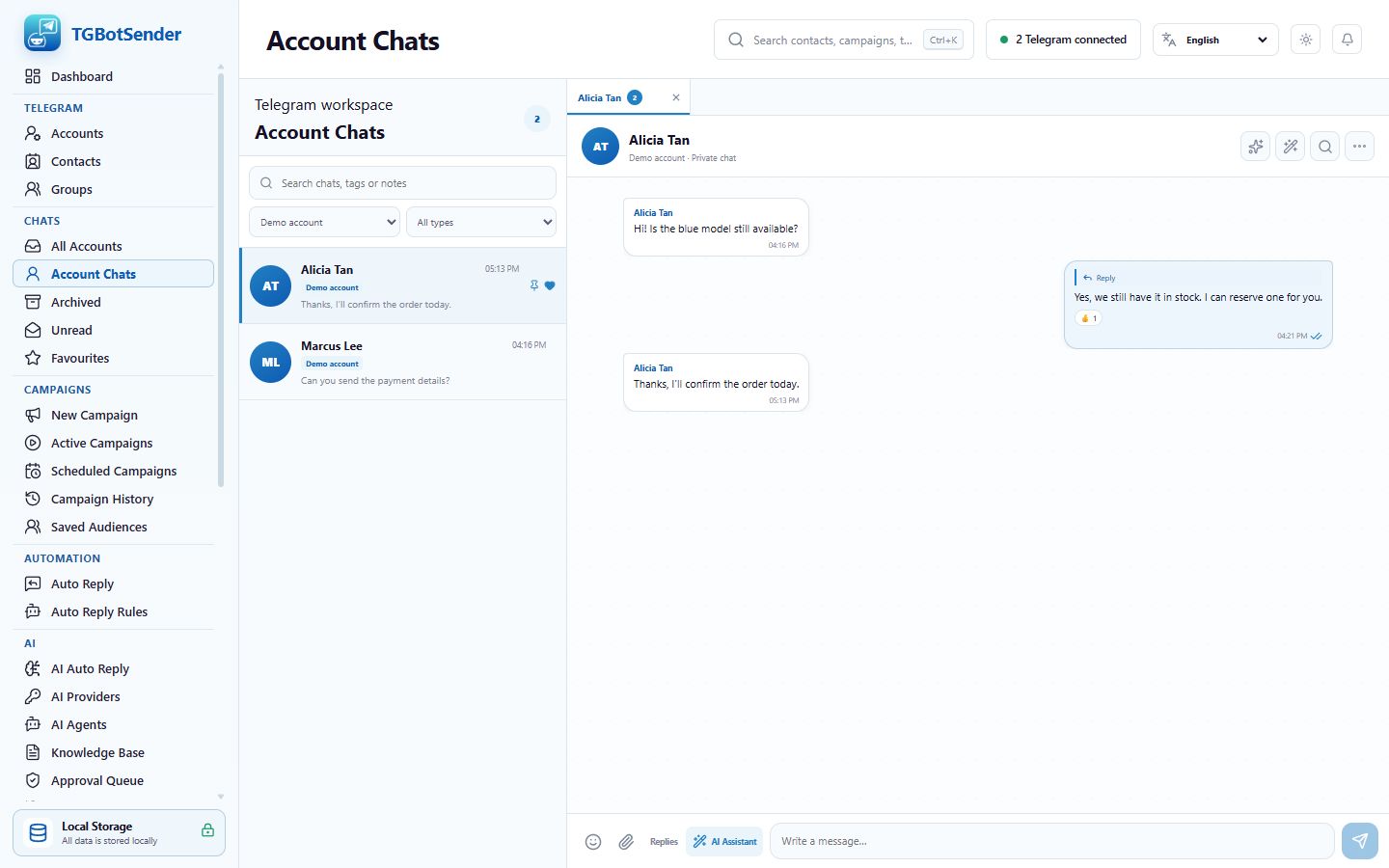 Account chats