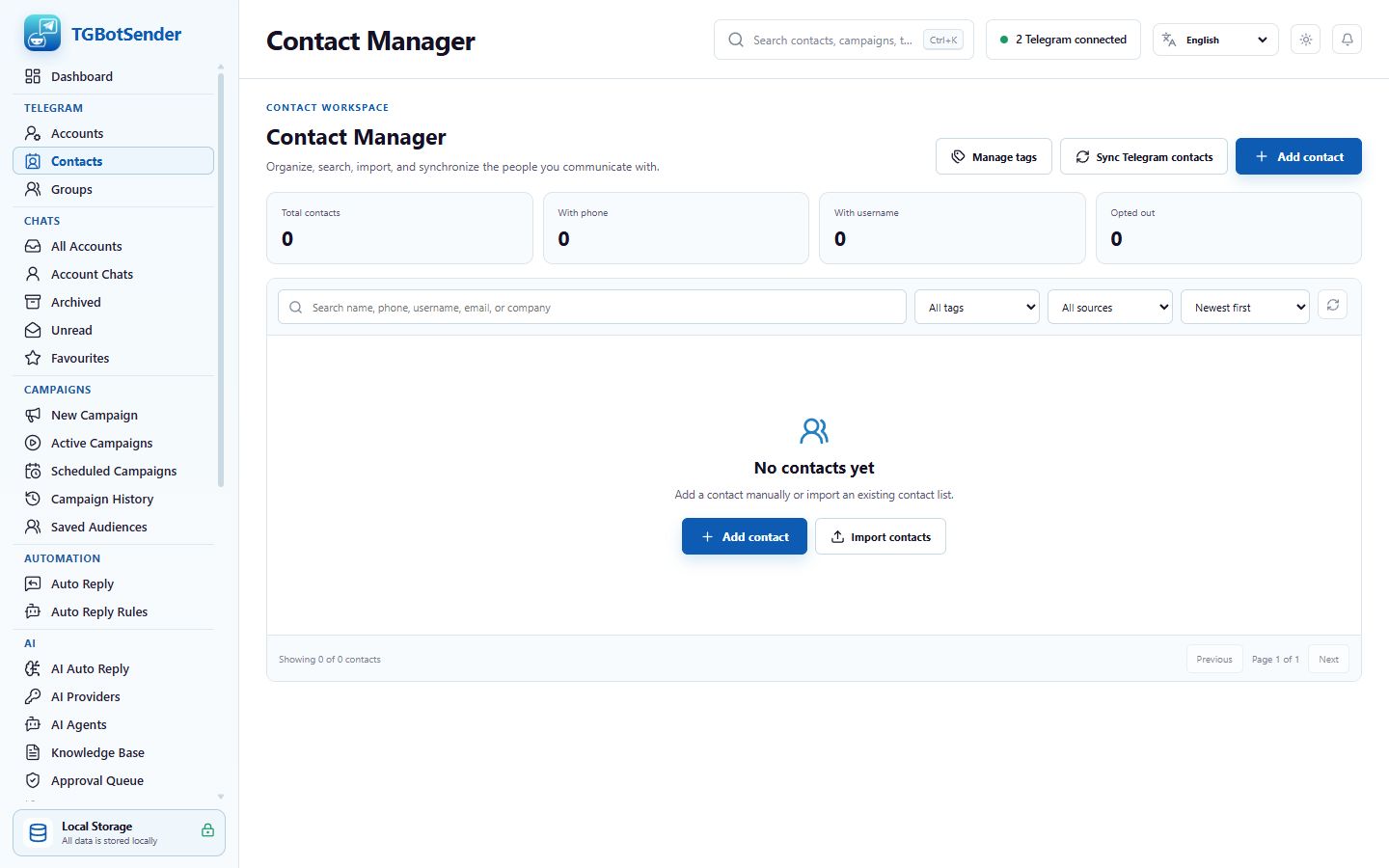 Contact manager