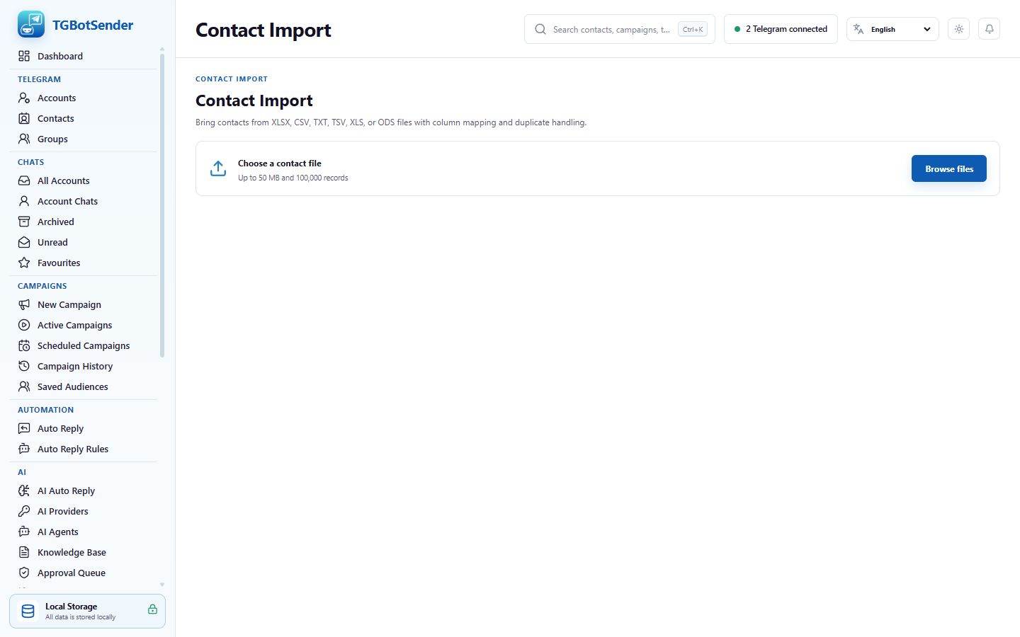 Contact import