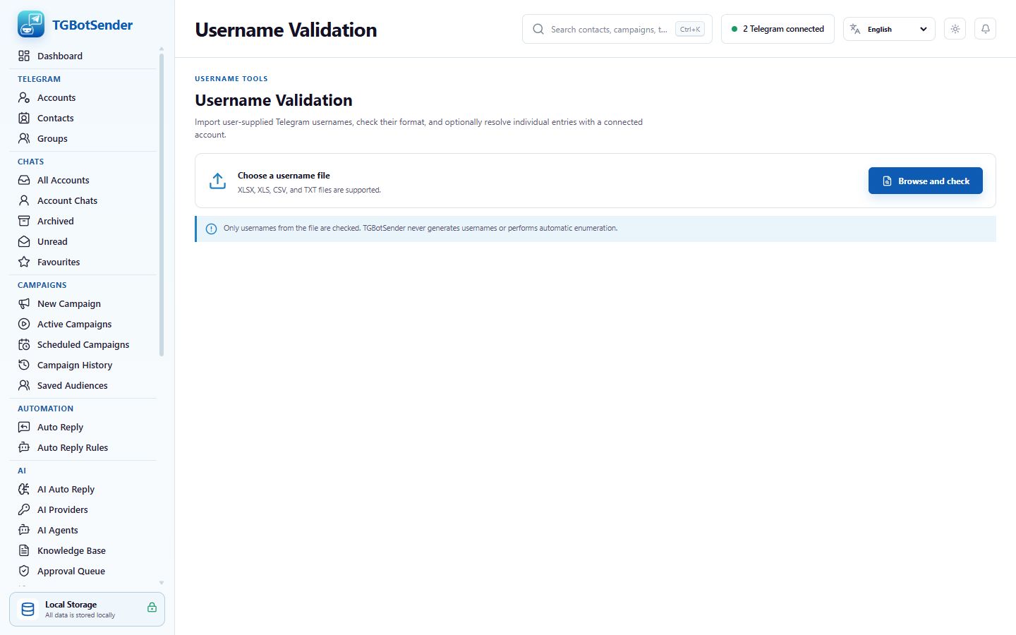 Username validation