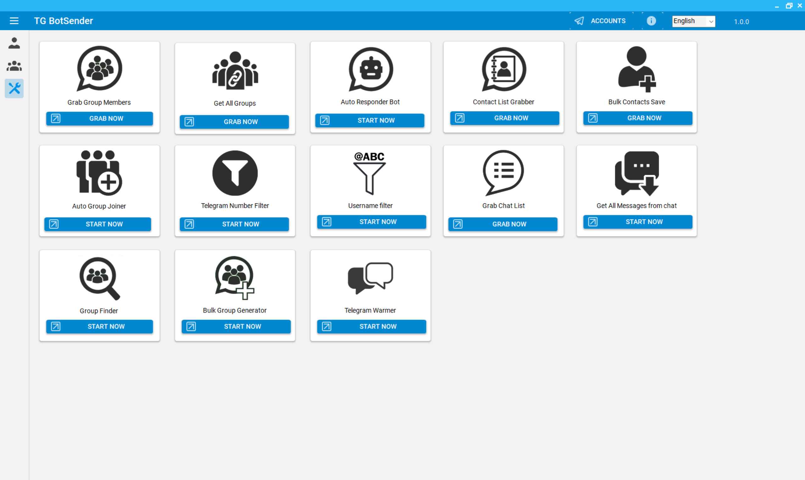 TGBotSender Dashboard Screenshot